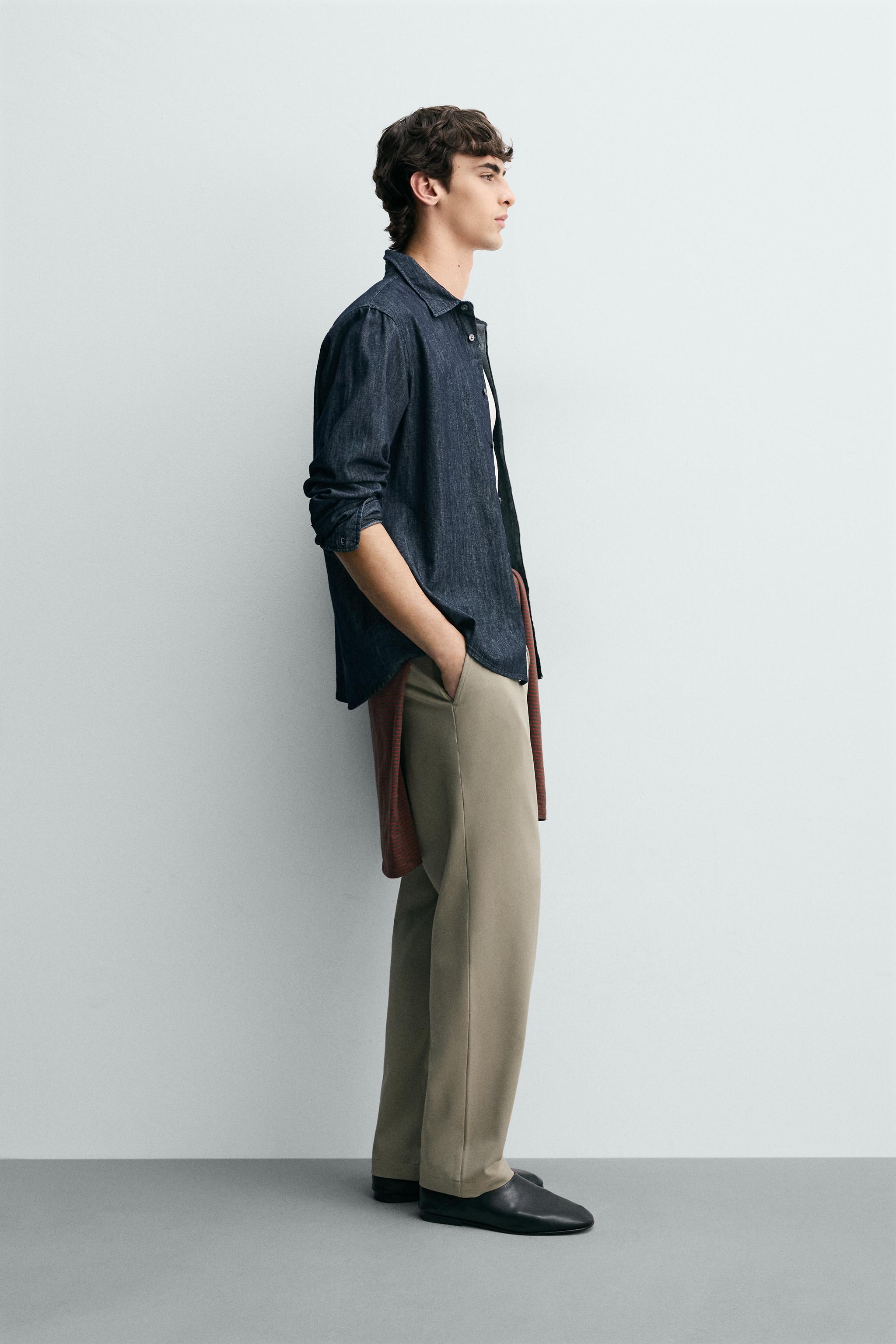 STRAIGHT FIT STRETCH PANTS
